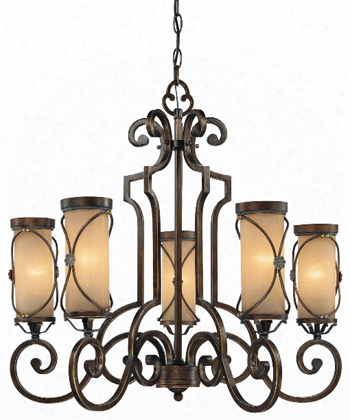 Atterbury 29" 5 Light Chandelier In Deep Flax Bronze
