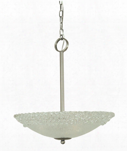 Brocatto 19" 3 Light Large Pendant In Antique Brass