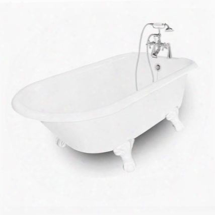 T140b-wh Windsor Bathtub With 90 Series Faucet Hand Shower & Metal Cross Handles Waste & Overflow Included: