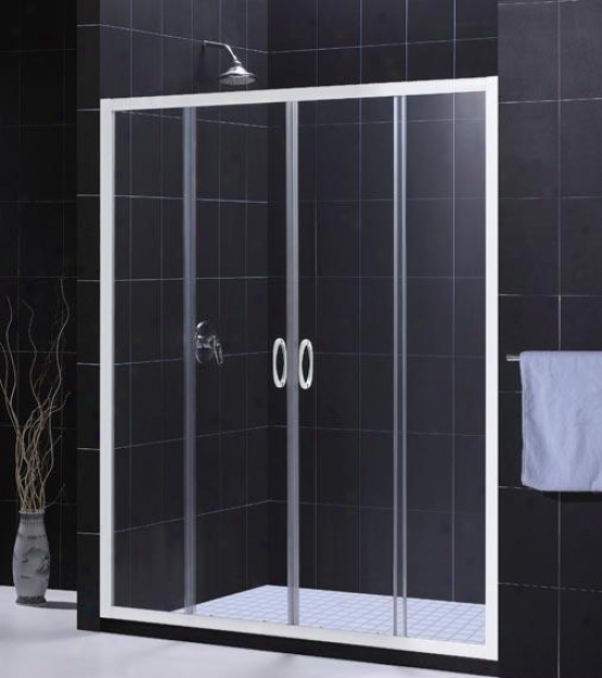 Dreamline Dl-6011-r01cl Visions Shower Door & Tray Combo, Chrome