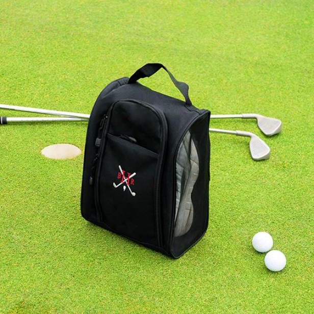 Custom Golf Shoe Bag - 13hx9w, Black