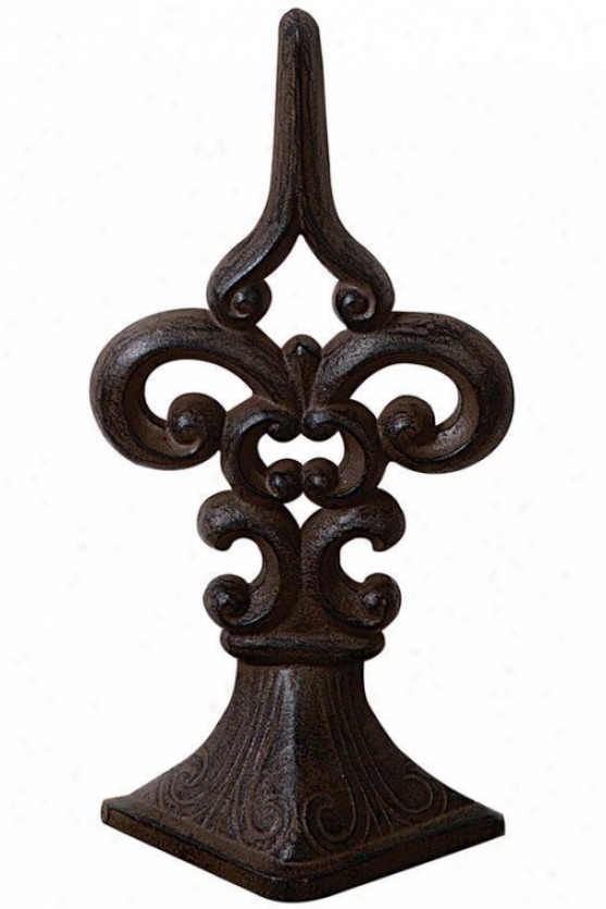 Fleur De Lis Door Stopper - 7x3.5, Bronze