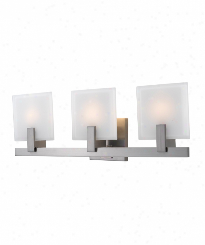 Mruray Feiss Vs14503bs Halstad 3 Light Bath Vanity Light In Brushed Steel With White Opal Etched Glass Glass